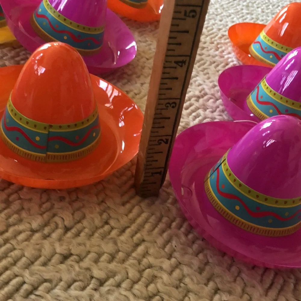 10 - Cinco De Mayo plastic sombrero party hats